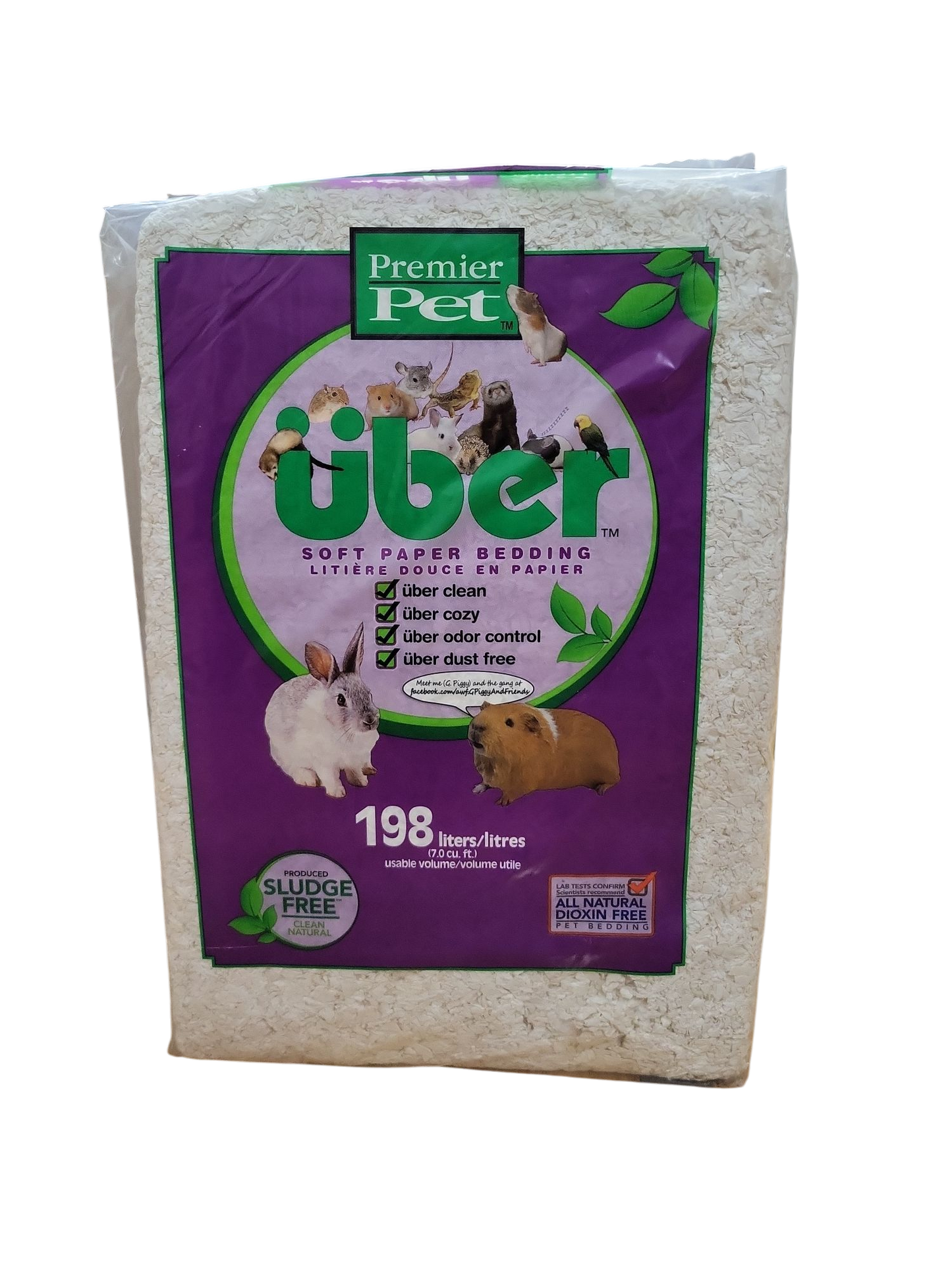 Premier Pet Uber Soft Paper White Bedding 198 litres - 16 lb. Bag